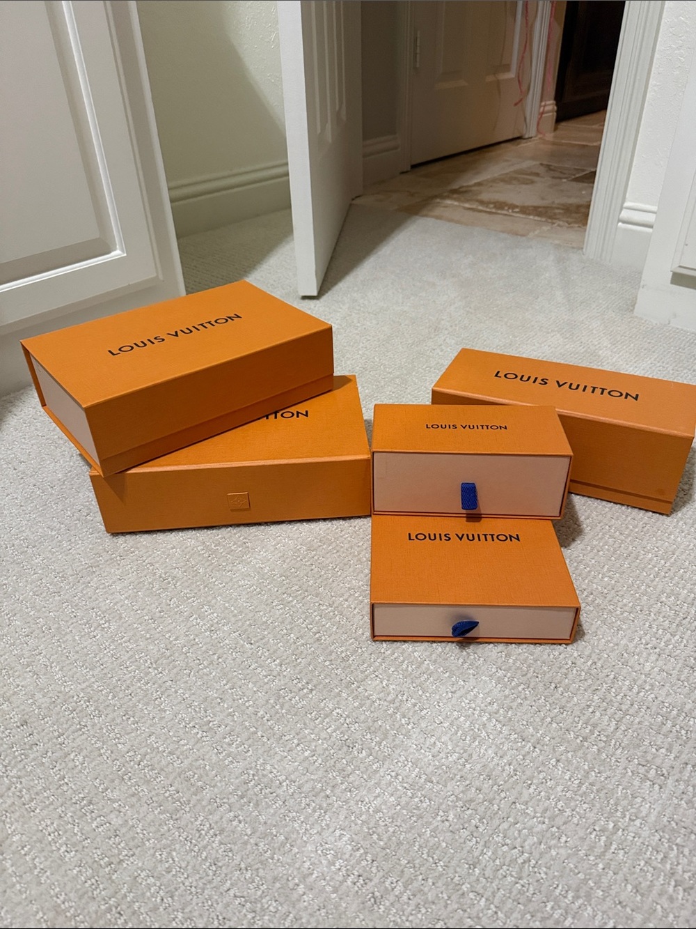 Louis Vuitton box, non smoking, non pet home.  Set of 5.